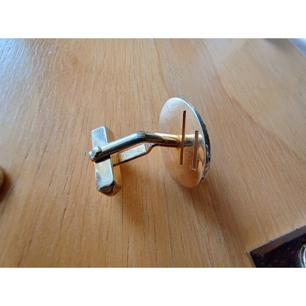 Lot Of 4 Silver And Gold Cufflinks Includes 3 Swank - Picture 8 of 9
